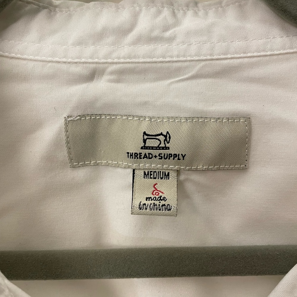Euc: Thread Supply White Button Down Blouse - image 2